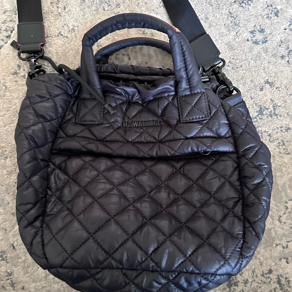 MZ Wallace Black Quilted Crossbody Bag